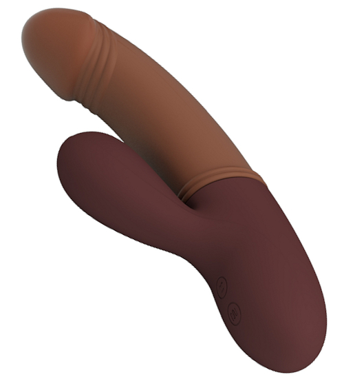 Brązowy wibrator do punktu G i łechtaczki