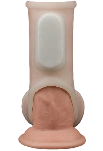 Wibrująca biała nakładka na penisa