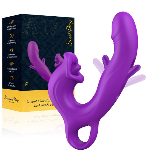 Fioletowy wibrator z flappingiem
