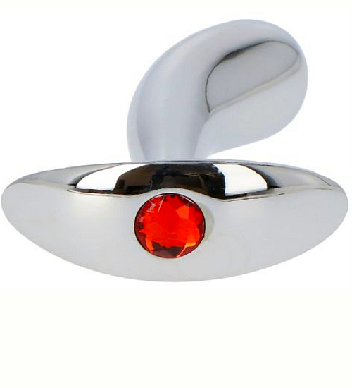 Srebrny plug z czerwonym kryształkiem