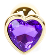 Złoty plug z fioletowym sercem