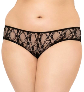 Plus size majtki z odkrytymi pośladkami