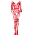 Czerwone bodystocking z długim rękawem