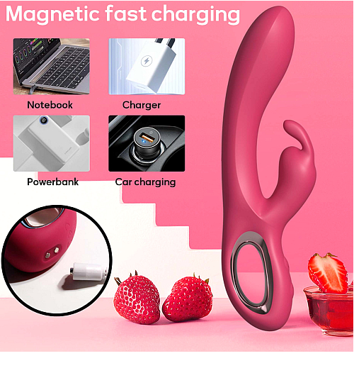 Wodoodporny wibrator USB z wypustką na łechtaczkę