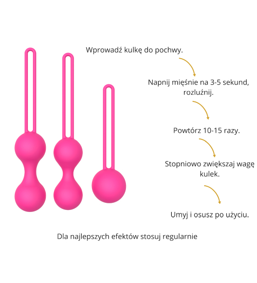 Zestaw 3 kulek do ćwiczeń mięśni Kegla
