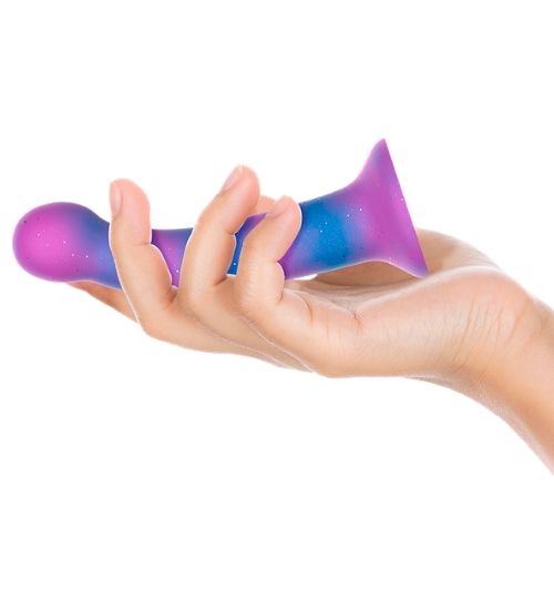 Galaktyczne silikonowe dildo z brokatem