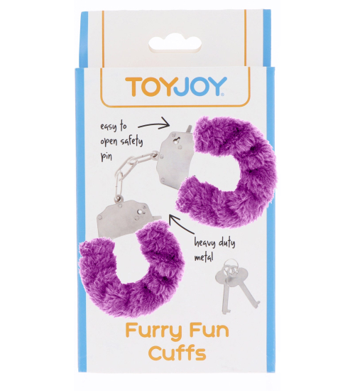 Kajdanki z futerkiem - fioletowe