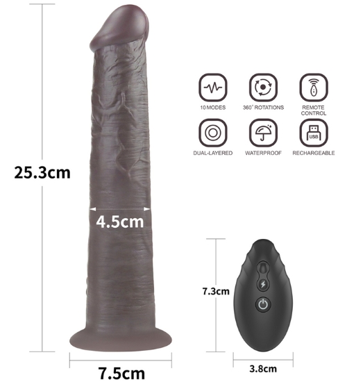 Ciemne dildo z bezprzewodowym pilotem