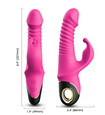 Różowy wibrator typu króliczek - prążkowany