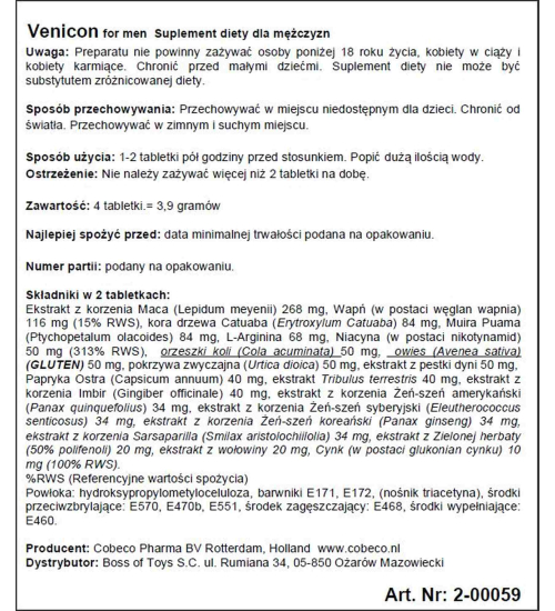 Venicon na silną erekcję - 4 tab.