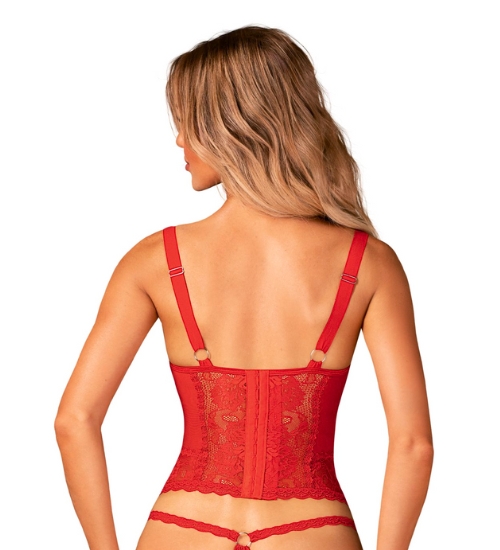 Czerwony koronkowy gorset