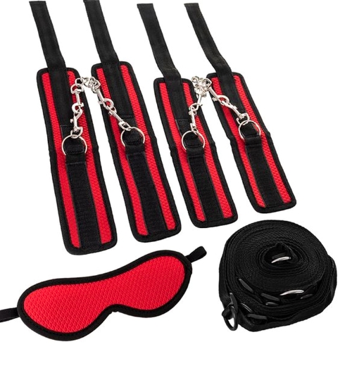 Czerwono - czarny zestaw Bondage