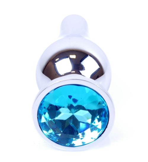 Srebrny plug analny z diamentem