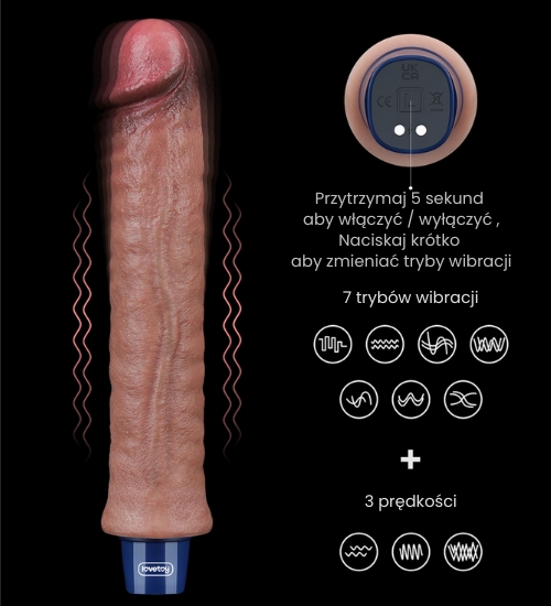Poręczny realistyczny wibrator 22 cm