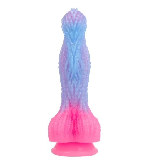 Pastelowe niebiesko - różowe dildo Epic ze strukturą 3D