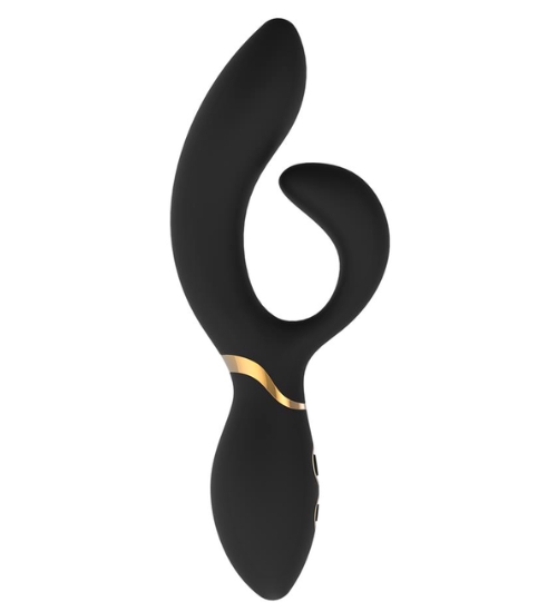 Elegancki czarny wibrator króliczek