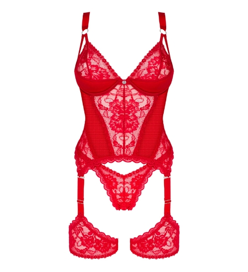 Czerwony koronkowy gorset