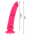 Neonowo różowe silikonowe dildo z przyssawką
