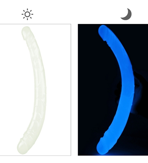Długie podwójne świecące dildo