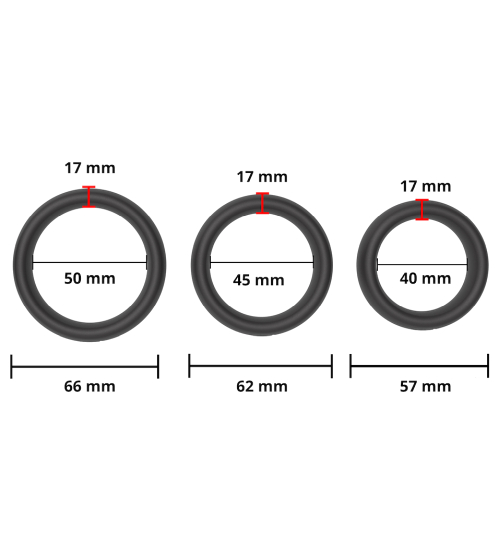 Zestaw 3 szerokich pierścieni erekcyjnych