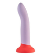 Sprężyste fioletowe dildo z czerwoną przyssawką