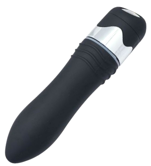 Czarny wibrator z kryształem