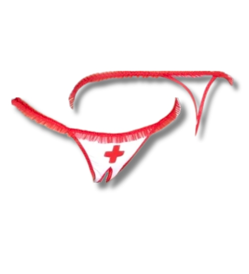 Stringi z pielęgniarką - dziurka w kroku