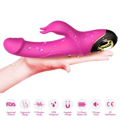 Różowy wibrator typu króliczek - gładki