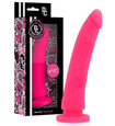 Neonowo różowe silikonowe dildo z przyssawką