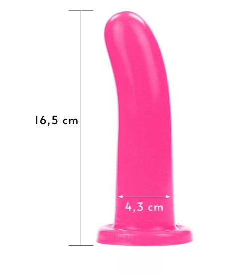 Różowe silikonowe dildo z płaską podstawą