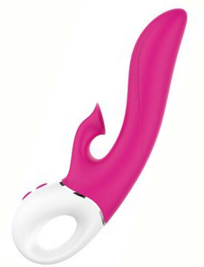 Silikonowy wibrator do punktu G z wypustką łechtaczkową