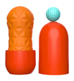 Pomarańczowy masturbator z kulką 360