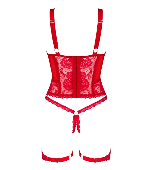 Czerwony koronkowy gorset