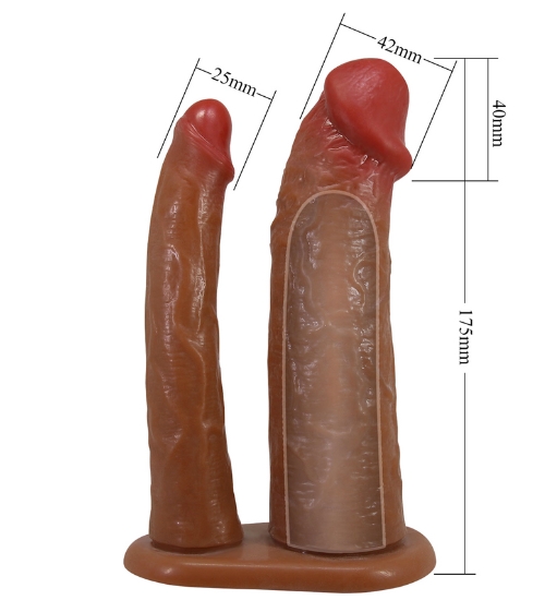 Podwójny strap-on z miękkimi penisami