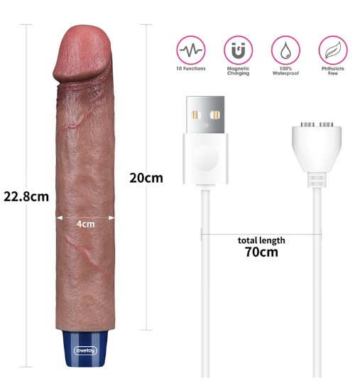 Realistyczny silikonowy 20 cm wibrator