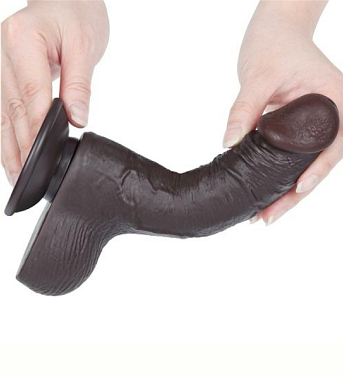 Ciemnoskóry sztuczny penis z przyssawką