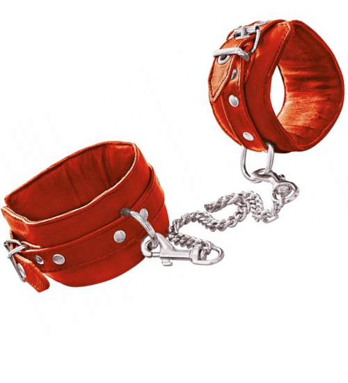 Solidne czerwone kajdany - skóra