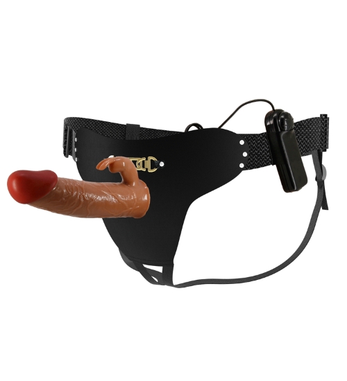 Wibrujący strap-on z króliczkiem