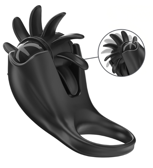 Pierścień wibracyjny z obrotowym stymulatorem łechtaczki