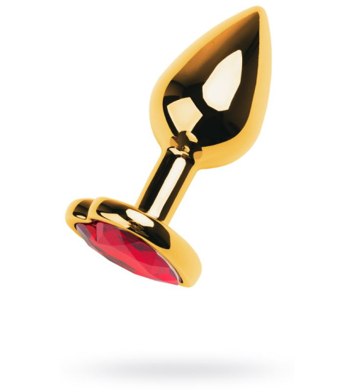 Toyfa złoty plug z czerwonym serduszkiem