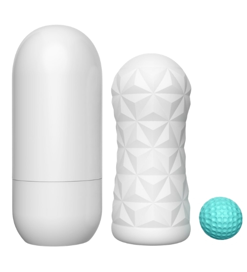 Biały masturbator z kulką 360