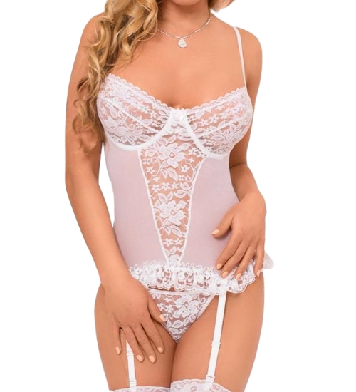 Ponętny biały gorset