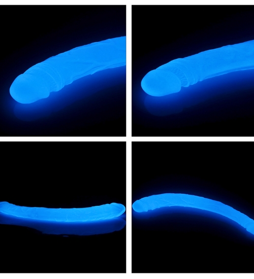 Długie podwójne świecące dildo