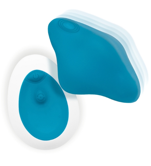 Turkusowy wibrator do majtek z pilotem