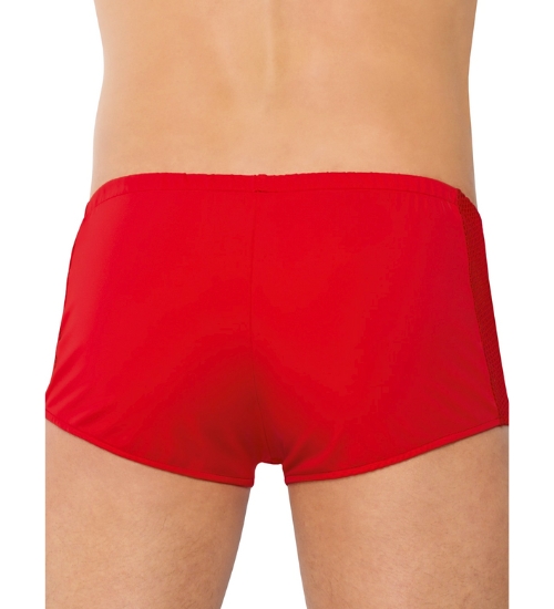 Czerwone siateczkowe bokserki