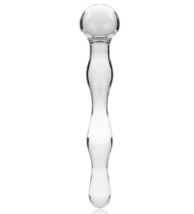 Szklane dildo z kulistą końcówką