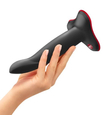 Silikonowe czarne dildo z formowalnym trzonem