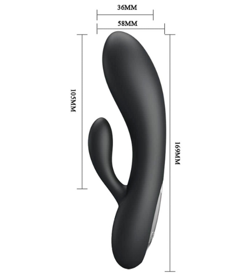 Czarny poręczny wibrator króliczek