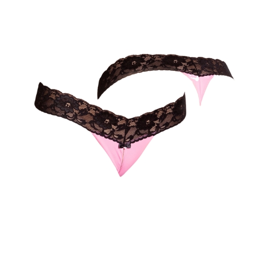 Różowe stringi z pęknięciem