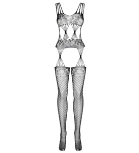 Czarne bodystocking z pajęczynkami